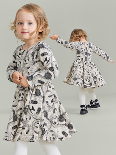Платье детское Happy Baby 88542, черно-белый, 104