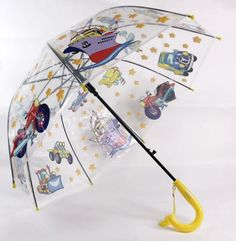 Зонт-трость детский от дождя Galaxy полуавтомат С-538 жёлтый 12312