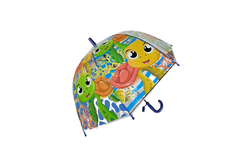 Зонт-трость детский Galaxy полуавтомат С-535 черепашки синий 15880