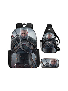 Набор 3 в 1 StarFriend рюкзак сумка пенал Ведьмак Геральт Witcher Geralt of Rivia (черный)