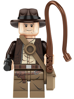 Мини фигурка StarFriend Индиана Джонс с кнутом Indiana Jones сборная, подвижная, 4,5 см