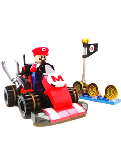 Конструктор Марио на машинке гонки Mario 146 деталей Star Friend