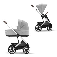 Коляска детская Cybex Talos S Lux, Lava Grey, c накидкой и дождевиком