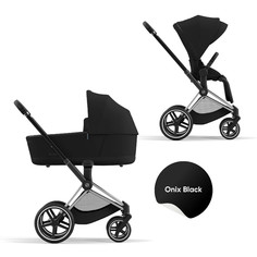 Детская коляска 2 в 1 Cybex Priam IV, рама Chrome, текстиль Onix Black