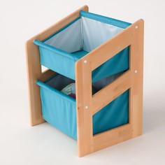 Детский деревянный стеллаж для игрушек с мягкими полками напольный Simba Aquamarine