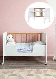 Кровать-стол для новорожденных ANTEMI 120х60 см белый дерево НиК 6