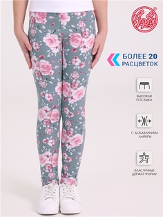 Леггинсы детские Апрель 894дев804нД2, розы на сером, 158