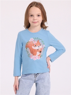 Лонгслив детский Апрель 349дев001Д1, светло-голубой258 Белочка с орехом, 98