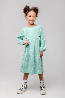 Платье детское CROCKID М 3467-1, мятный зеленый, крапинки к363, 104