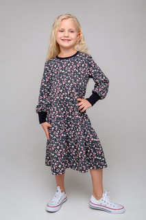 Платье детское CROCKID М 3467, черный,мильфлер к360, 134