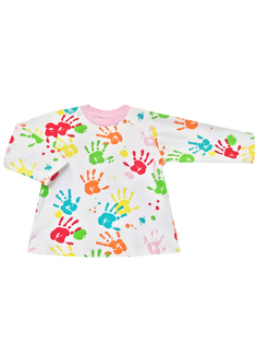 Лонгслив КотМарКот белый Ладошки р.98