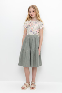 Юбка детская CROCKID М 3608, зеленый чай к371, 134