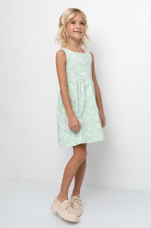Платье детское CROCKID TR 464_opt, пастельный зеленый, веточки, 110