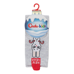 Носки детские Conte-Kids Новый Год 21С-67СП 907 хлопок светло-серые р 16-18