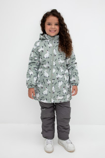 Куртка детская CROCKID 1G LJKT 024 2-a, оливковый хаки, милые зайчики, 116