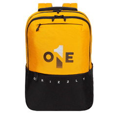 Школьный анатомический рюкзак Grizzly RU-437-4/4 черный, оранжевый