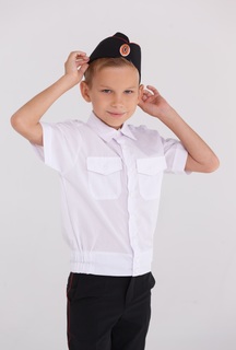 Рубашка детская Классическая короткий рукав, Белый, 122 No Brand