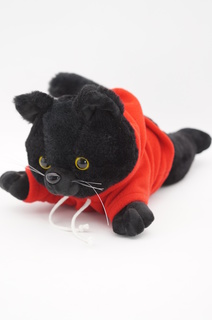 Мягкая игрушка Unaky Soft Toy котенок в красной толстовке 32 см 0823825-16 черный