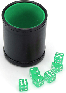 Шейкер для кубиков Stuff-Pro кожаный с крышкой, зелёный