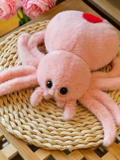 Мягкая игрушка Sun Toys Плюшевый паук тарантул розовый дым 20 см