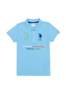 Поло детское US Polo Assn G083SZ0110YESEL, бирюзовый, 134