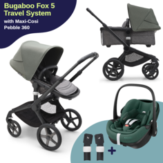 Коляска детская Bugaboo Fox 5 3в1 Black/Grey Melange/Forest Green