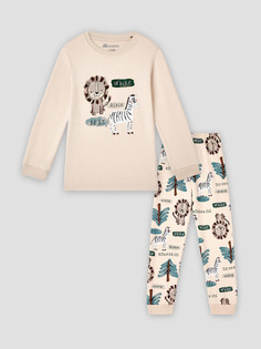 Пижама детская KOGANKIDS 552-814-05, бежевый набивка Сафари, 110