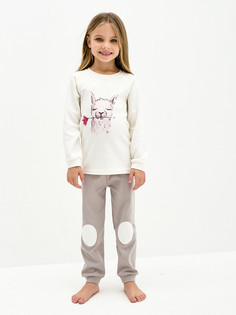 Пижама детская KOGANKIDS 341-311-16, молочный, серый, 140