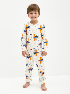 Пижама детская KOGANKIDS 372-821-33, молочный набивка самолётики, 104