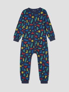 Пижама детская KOGANKIDS 372-820-30, т.синий набивка тетрис, 86