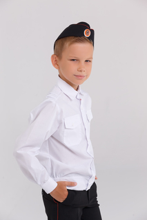 Рубашка детская Классическая длинный рукав, Белый, 128 No Brand