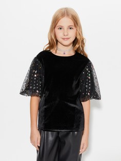 Блузка с коротким рукавом ACOOLA 20230270001, черный, 140