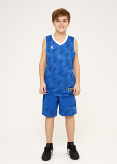 Детская баскетбольная форма KELME Basketball set KIDS синяя, размер 140