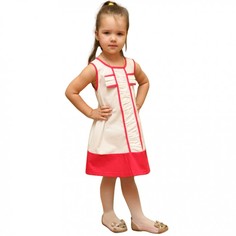Платье детское LP Collection 535341 белый; коралл 116