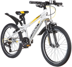 Велосипед Novatrack 20 POINTER, белый, сталь, 6-скор, Microshift TS38/Shimano, V-brake