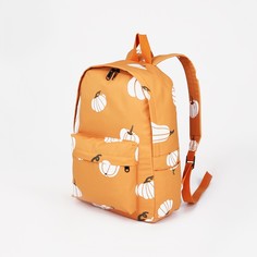 Рюкзак, отдел на молнии, наружный карман, оранжевый, Тыквы No Brand