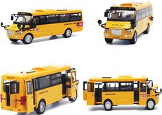 Модель металлическая коллекционная MSN Toys школьный автобус желтый свет, звук 671D