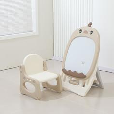 Развивающий детский мольберт UNIX Kids Camel магнитно-маркерный со стульчиком