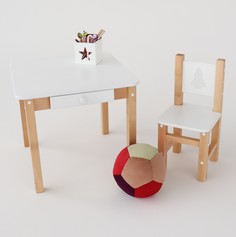 Детский стол и стул набор SIMBA FOREST деревянный комплект столик и стульчик из березы