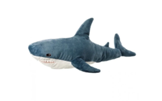 Мягкая игрушка подушка Добрая Акула, голубая, длина 80 см No Brand