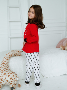 Пижама детская Ohana kids Olenenok, красный; белый, 116