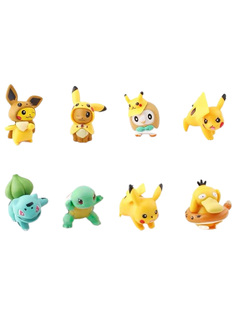 Фигурки покемоны pokemon 8 в 1 Пикачу Бульбазавр Сквиртл Псадак Иви Роулет 3-4,5 см Star Friend