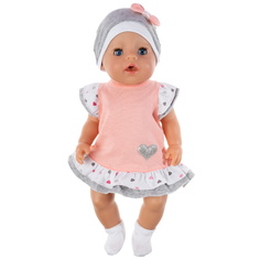 Одежда КуклаПупс Платье, шапочка и носки для куклы Baby Born ростом 43 см 880