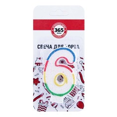 Свеча праздничная 365 дней Цифра 6 16 г