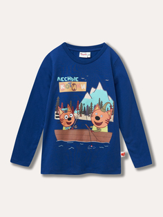 Лонгслив детский Три кота TKB302, темно-синий, 98