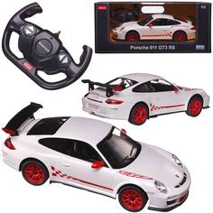 Машина р у 1:14 Porsche GT3 RS, цвет белый, светящиеся фары 42800W Rastar