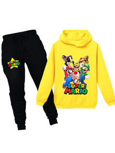 Костюм спортивный детский StarFriend Марио Mario, черный, желтый, 140