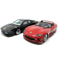 Набор коллекционных автомобилей Bburago Dodge Viper и Ferrari Testarossa, масштаб 1:43