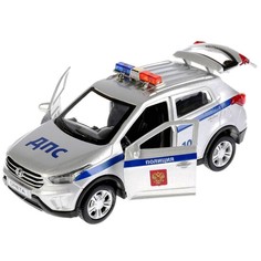 Машина металлическая Hyundai Creta Полиция, 12 см, свет/звук, открываются двери Технопарк