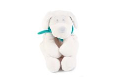Мягкая игрушка Lapkin Собака 30 см белый/бирюзовый